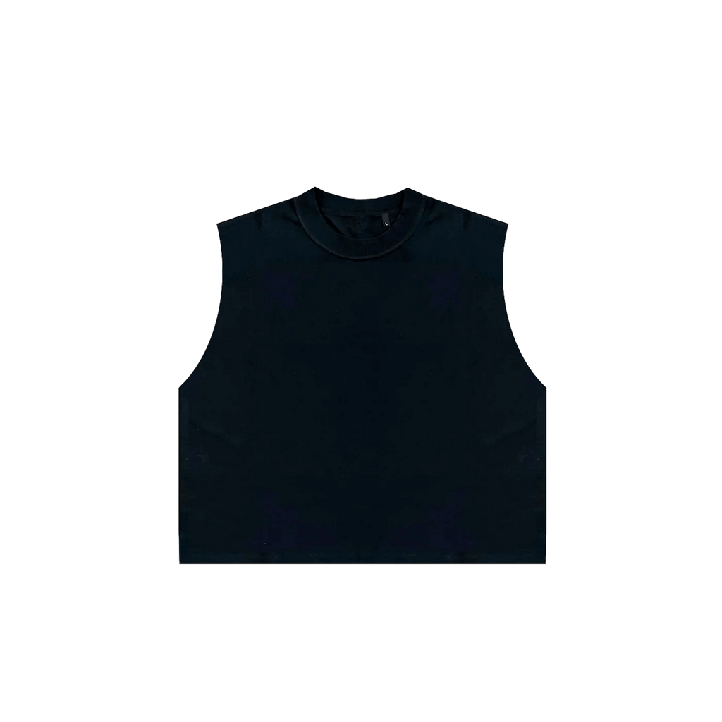 Débardeur court à encolure carrée – Noir