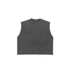 Débardeur court à encolure carrée moderne – Gris rétro