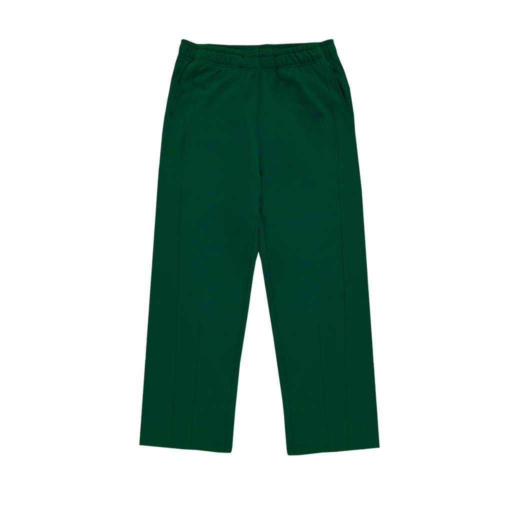Straight Pleated Sweatpants – Dark Green