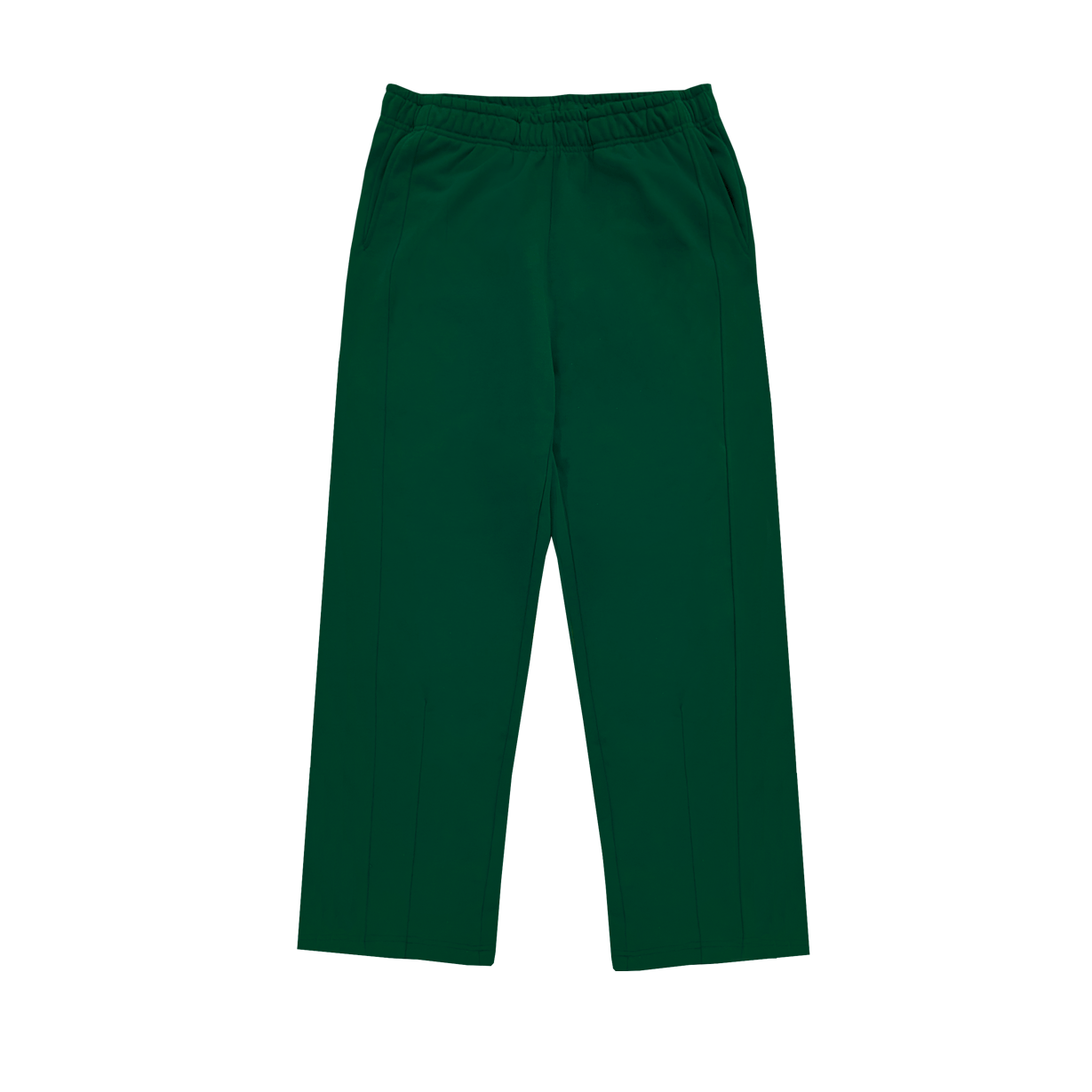 Straight Pleated Sweatpants – Dark Green