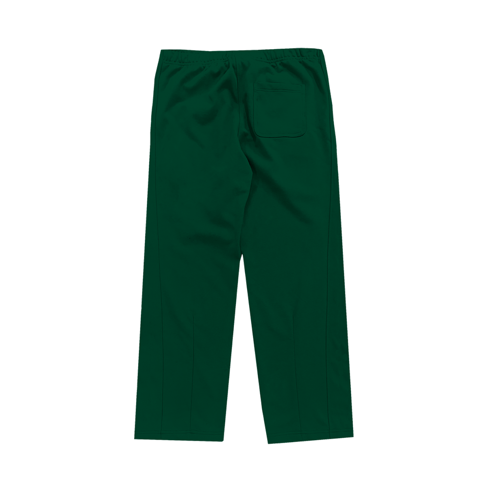 Straight Pleated Sweatpants – Dark Green
