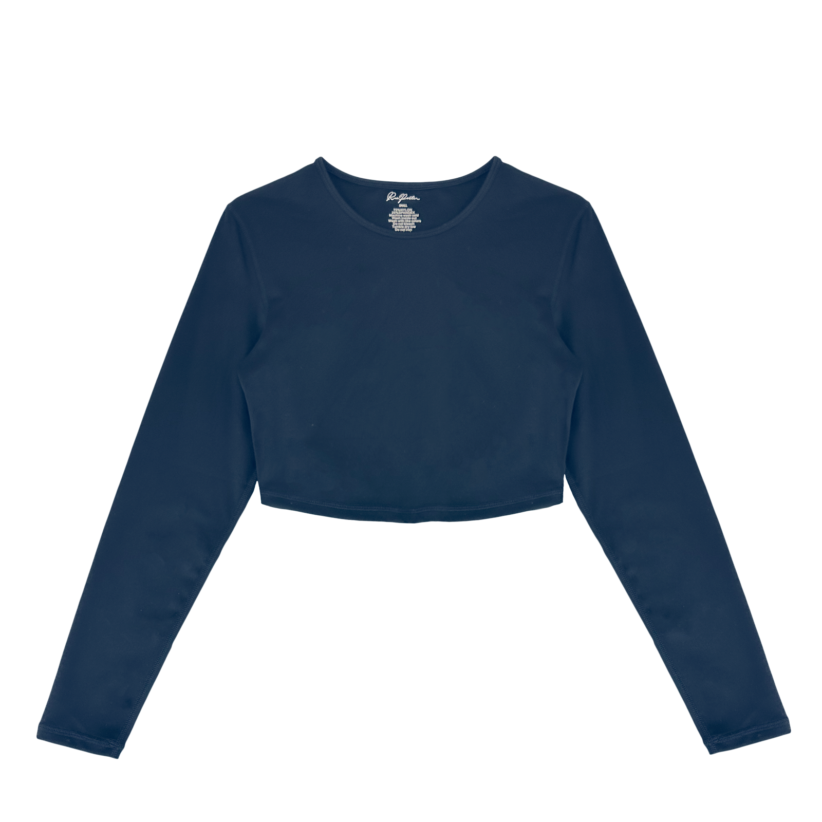 Haut court à manches longues ajusté et luxueux – Bleu marine