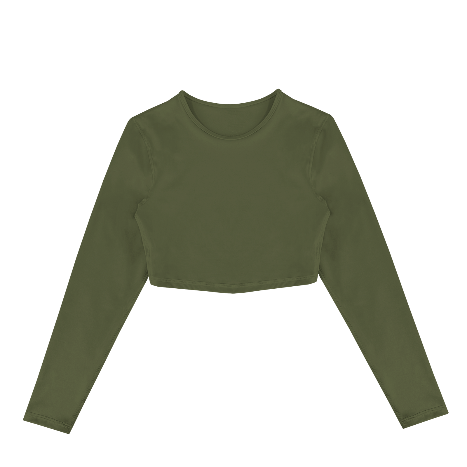 Haut court à manches longues – Modèle ajusté vert olive