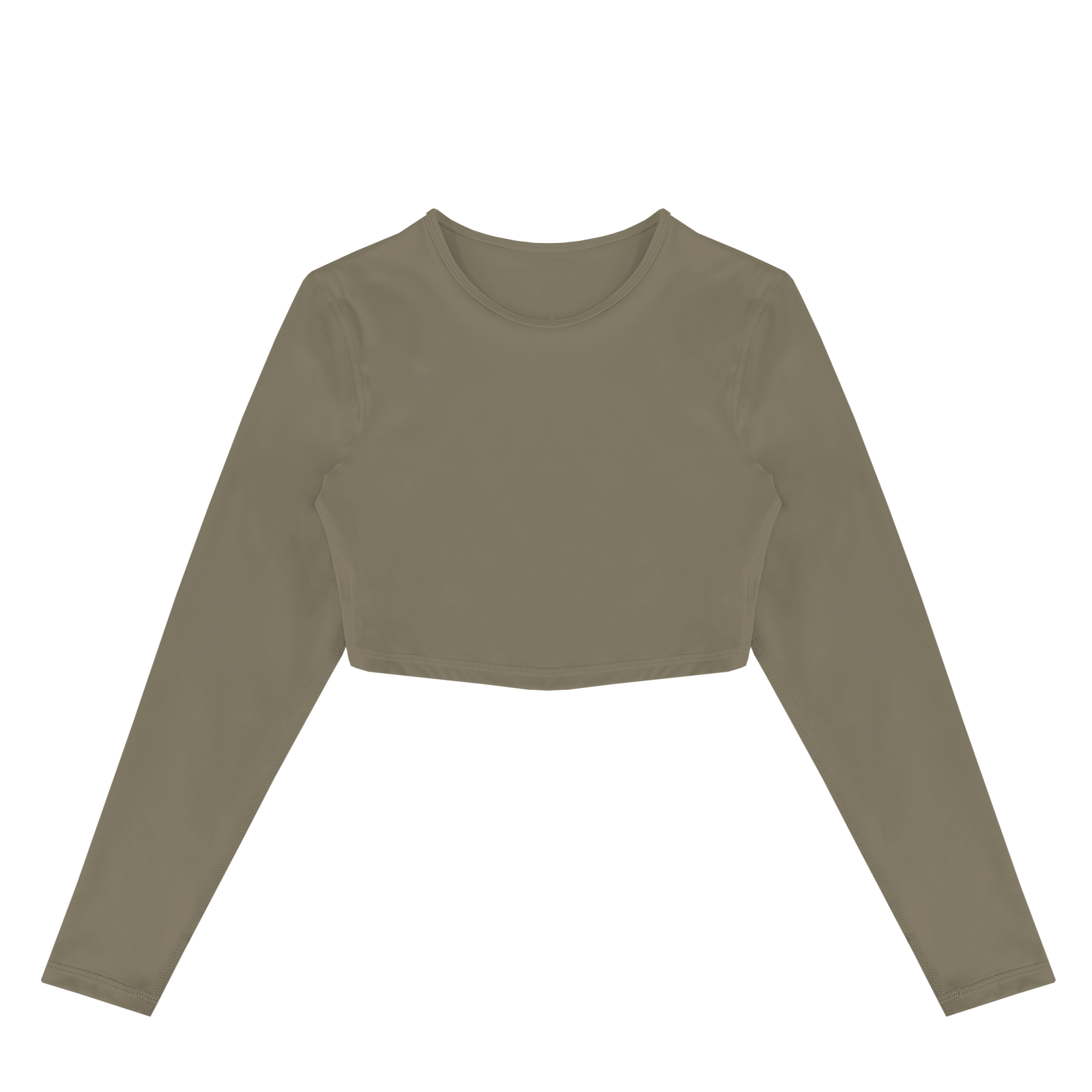 Luxurious, fitted cropped long-sleeved top – light brown